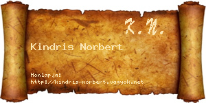 Kindris Norbert névjegykártya